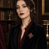 image:imageHalloween Red Brooch for Women Victorian Gothic Costume Brooch