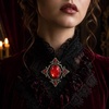 image:imageHalloween Red Brooch for Women Victorian Gothic Costume Brooch