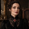 image:imageHalloween Red Brooch for Women Victorian Gothic Costume Brooch