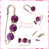 image:imageHicarer 18 Pcs Pearl Safety Pin Brooches for Women Clothing Vintage StyleBright Style