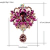 image:imageLAXPICOL Wedding Bridal Big Brown Crystal Rhinestone Bouquet Brooch Pin for Women Golden TonePurple