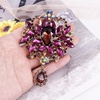 image:imageLAXPICOL Wedding Bridal Big Brown Crystal Rhinestone Bouquet Brooch Pin for Women Golden TonePurple