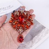 image:imageLAXPICOL Wedding Bridal Big Brown Crystal Rhinestone Bouquet Brooch Pin for Women Golden ToneRed