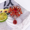 image:imageLAXPICOL Wedding Bridal Big Brown Crystal Rhinestone Bouquet Brooch Pin for Women Golden ToneRed
