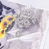 image:imageLAXPICOL Wedding Bridal Big Brown Crystal Rhinestone Bouquet Brooch Pin for Women Golden ToneWhite
