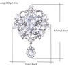 image:imageLAXPICOL Wedding Bridal Big Brown Crystal Rhinestone Bouquet Brooch Pin for Women Golden ToneWhite