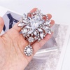 image:imageLAXPICOL Wedding Bridal Big Brown Crystal Rhinestone Bouquet Brooch Pin for Women Golden ToneWhite