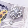 image:imageLAXPICOL Wedding Bridal Big Brown Crystal Rhinestone Bouquet Brooch Pin for Women Golden ToneWhite