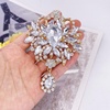 image:imageLAXPICOL Wedding Bridal Big Brown Crystal Rhinestone Bouquet Brooch Pin for Women Golden Tonegold