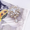 image:imageLAXPICOL Wedding Bridal Big Brown Crystal Rhinestone Bouquet Brooch Pin for Women Golden Tonegold