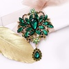 image:imageLAXPICOL Wedding Bridal Big Brown Crystal Rhinestone Bouquet Brooch Pin for Women Golden Tonegreen