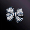 image:imageRhinestone Bow Collar Brooch Crystal Bow Brooch Pin Vintage Blue Sparkling lapel Pin Crystal Collar Pin Ribbon Bow Brooch Badge Clothing Accessory Womens Jewelry Gift