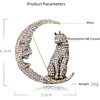 image:imageRhinestone Cat on the Moon Brooch Pin for Women Girls Vintage AB Crystal Animal Kitten Crescent Celestial Brooches Lapel Pins Dainty Exaggerated Christmas Easter Jewelry Unisex Gift