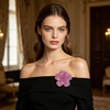 image:imageRhinestone Flower Brooch Pin for Women Men Elegant Sparkly Crystal Camellia Floral Lapel Pins Shawl Dress Suit Clothes Accessories Wedding Party Fashion Jewelry 105mmLight Pink