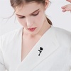 image:imageRose Flower Brooch Pin for Women Men Dainty Floral Lapel Pins for Jacket Scarf Dress Clothes Hat Accessories Wedding Party Fashion JewelryBlack
