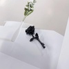 image:imageRose Flower Brooch Pin for Women Men Dainty Floral Lapel Pins for Jacket Scarf Dress Clothes Hat Accessories Wedding Party Fashion JewelryBlack