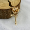 image:imageRose Flower Brooch Pin for Women Men Dainty Floral Lapel Pins for Jacket Scarf Dress Clothes Hat Accessories Wedding Party Fashion JewelryGoldTone