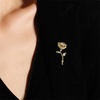 image:imageRose Flower Brooch Pin for Women Men Dainty Floral Lapel Pins for Jacket Scarf Dress Clothes Hat Accessories Wedding Party Fashion JewelryGoldTone
