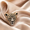 image:imageVintage Shiny Rhinestone Leopard Head Brooches for Women Unisex Animal Pins Casual Accessories GiftsGolden