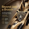 image:imageVintage Shiny Rhinestone Leopard Head Brooches for Women Unisex Animal Pins Casual Accessories GiftsGolden