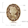 image:imageVintage Style Cameo Victorian Lady Maiden Crystal Rhinestone Pin Brooch Brown