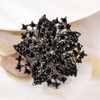 image:imageWomens Flowershape Statement Brooch Pin Crystal Brooch for WomenBlack