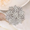 image:imageWomens Flowershape Statement Brooch Pin Crystal Brooch for WomenClear