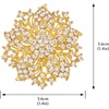 image:imageWomens Flowershape Statement Brooch Pin Crystal Brooch for WomenClear Goldtone