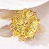 image:imageWomens Flowershape Statement Brooch Pin Crystal Brooch for WomenClear Goldtone