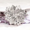 image:imageWomens Flowershape Statement Brooch Pin Crystal Brooch for WomenPink Silvertone