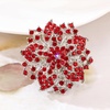 image:imageWomens Flowershape Statement Brooch Pin Crystal Brooch for WomenRed Silvertone