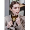 image:imageYARIEW Brooches for Women Silver Plated Vintage Rhinestone Brooch Pins for Women Flower Brooch for Business Bouquet St Patricks Day Holiday Christmas GiftChampagne