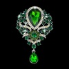 image:imageYARIEW Brooches for Women Silver Plated Vintage Rhinestone Brooch Pins for Women Flower Brooch for Business Bouquet St Patricks Day Holiday Christmas GiftGreen