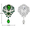 image:imageYARIEW Brooches for Women Silver Plated Vintage Rhinestone Brooch Pins for Women Flower Brooch for Business Bouquet St Patricks Day Holiday Christmas GiftGreen