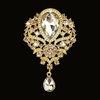 image:imageYARIEW Brooches for Women Silver Plated Vintage Rhinestone Brooch Pins for Women Flower Brooch for Business Bouquet St Patricks Day Holiday Christmas GiftChampagne