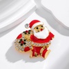 image:imagecoadipress Christmas Brooch Pins for Women Cute Crystal Christmas Tree Snowflake Reindeer Jingle Bell Animal Candy Bow Brooches Xmas Holiday Party GiftsSanta