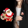 image:imagecoadipress Christmas Brooch Pins for Women Cute Crystal Christmas Tree Snowflake Reindeer Jingle Bell Animal Candy Bow Brooches Xmas Holiday Party GiftsSanta