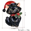 image:imagecoadipress Christmas Brooch Pins for Women Cute Crystal Christmas Tree Snowflake Reindeer Jingle Bell Animal Candy Bow Brooches Xmas Holiday Party GiftsCat Black