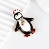 image:imagecoadipress Christmas Brooch Pins for Women Cute Crystal Christmas Tree Snowflake Reindeer Jingle Bell Animal Candy Bow Brooches Xmas Holiday Party GiftsPenguin