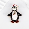 image:imagecoadipress Christmas Brooch Pins for Women Cute Crystal Christmas Tree Snowflake Reindeer Jingle Bell Animal Candy Bow Brooches Xmas Holiday Party GiftsPenguin