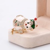 image:imagecoadipress Christmas Brooch Pins for Women Cute Crystal Christmas Tree Snowflake Reindeer Jingle Bell Animal Candy Bow Brooches Xmas Holiday Party GiftsSnowman
