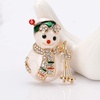 image:imagecoadipress Christmas Brooch Pins for Women Cute Crystal Christmas Tree Snowflake Reindeer Jingle Bell Animal Candy Bow Brooches Xmas Holiday Party GiftsSnowman