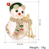 image:imagecoadipress Christmas Brooch Pins for Women Cute Crystal Christmas Tree Snowflake Reindeer Jingle Bell Animal Candy Bow Brooches Xmas Holiday Party GiftsSnowman
