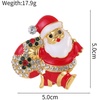 image:imagecoadipress Christmas Brooch Pins for Women Cute Crystal Christmas Tree Snowflake Reindeer Jingle Bell Animal Candy Bow Brooches Xmas Holiday Party GiftsSanta
