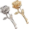 image:image2 Pcs Rose Flower Brooch Pin Set for Women Zinc Alloygold