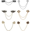 image:image6 Pcs Antique Sweater Shawl Clip Chain Renaissance Style Rose Bowknot Brooch Flowers Wings Heart Cardigan Pin Gold sliver For Woman MenA6PcsHeart