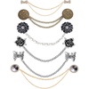 image:image6 Pcs Antique Sweater Shawl Clip Chain Renaissance Style Rose Bowknot Brooch Flowers Wings Heart Cardigan Pin Gold sliver For Woman MenB6PcsButterfly