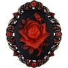 image:imageAlilang Vintage Inspired Antique Reproduct Rose Pink Crystal Flower Cameo Pin BroochRed