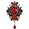 image:imageGothic Rose Brooch for Women Red Victorian Statement Brooch Pin