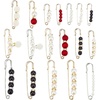 image:imageHicarer 18 Pcs Pearl Safety Pin Brooches for Women Clothing Vintage StyleRetro